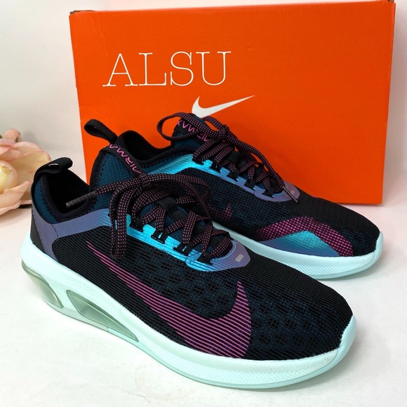 🎁 Santa’s Special 🎄 Nike Air Max Fly Black Laser Fuchsia Canvas Women's Size 7 - Picture 6 of 8